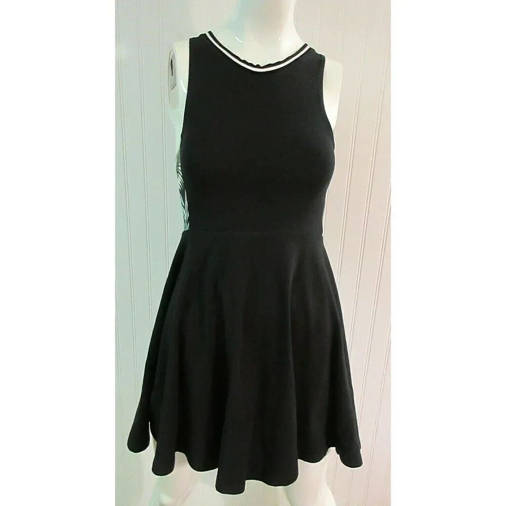 PINK BY VICTORIA'S SECRET DRESS BLACK WITH INSETS SIZE XS